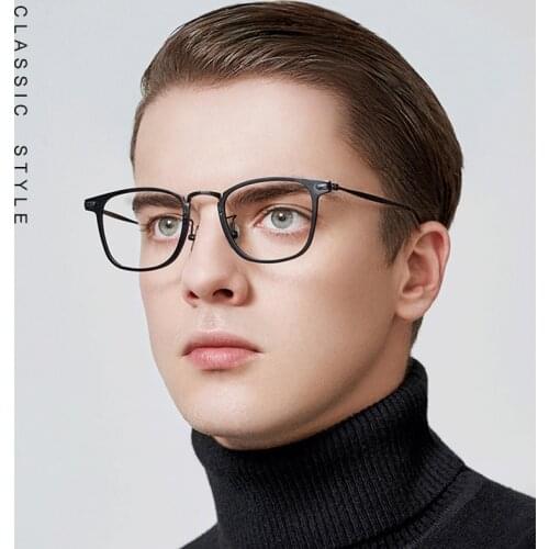 2019 New Pure Titanium Glasses Frame Men Prescription Eye Glasses for Men Square Eyeglasses Myopia Optical Frames oculos de grau