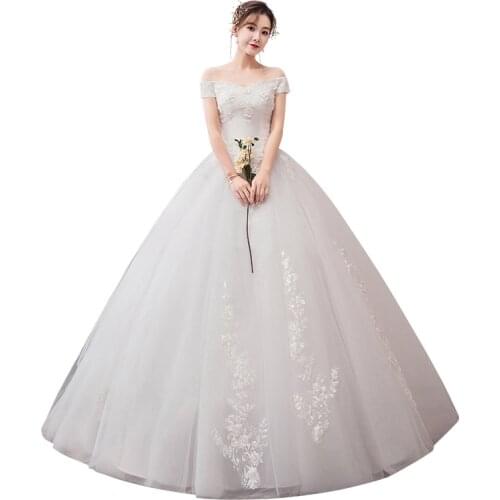 Sexy Wedding Dresses Bride Ball Gowns Off-the-Shoulder Wedding Dress 2020 Style Bride Principal Luxury Wedding Dress Lace Up