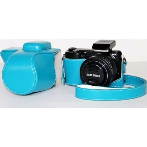 Blue Rosered Color PU Camera Leather Bag Case For Samsung NX2000 NX1000 Digital SLR Camera with Shoulder Strap