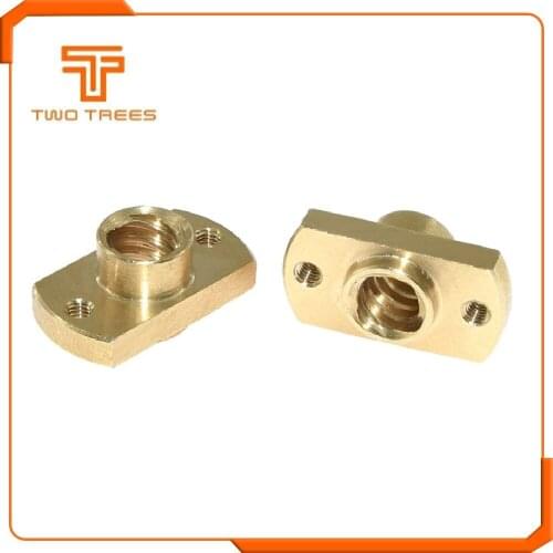 T8 Lead Screw Nut Pitch 2mm Lead 8mm Brass T8 x 8mm Flange Lead Screw Nut For 3D Printer CNC Parts Ender 3 CR-10