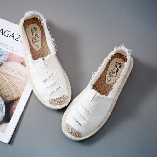 Women Flats Shoes Slip On Casual Ladies Canvas Shoes Lazy Loafers Breathable Female Espadrilles Spring Autumn Footwear new CR-40