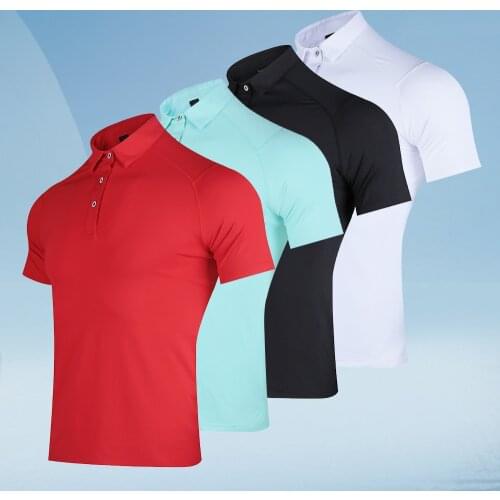 Spring Golf Wear Mens Sports Short Sleeve Lapel Golf Shirt Breathable Womens Shirts Golf Clothes S-4XL Leisure Outdoor Fitness