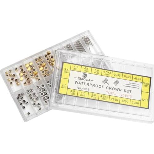 170pcs/box Watch Crown Parts Replacement Assorted Dome Flat Head Watch Accessories Repair Tool Kit Accessories Tool Kits Hot