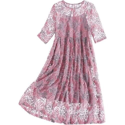 Luxurious Embroidery Elegant Vestidos Flower Summer Korean Plus Size Dress Women Clothes Strap Pastel Vacation Ukraine Robe