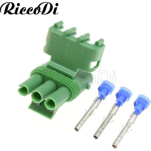 1-20Sets Green 12020403 3 Pin Sensor Socket Automotive Connector Car Plug Connector With Terminal DJ3031YA-2.5-21