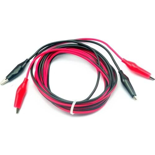 1Pcs 1meter Double Red and Black Clips Crocodile Cable Alligator Jumper Wire Test Leads