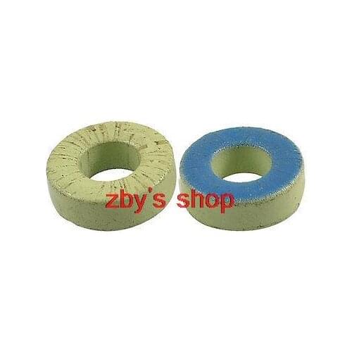 2 Pcs Green Blue Iron Power Ferrite Toroid Cores 1.3" x 0.6" x 0.5"