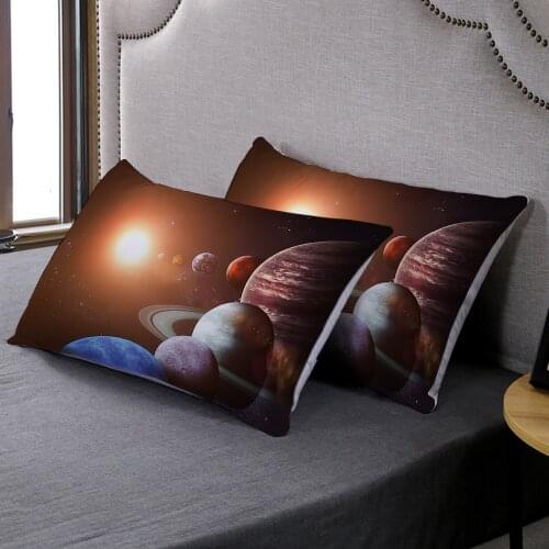 2PCS Starry sky Universe Space Pillowcase Comfortable Pillow Cover For Bed Single Pillow Covers Home Bedroom Decor Customize
