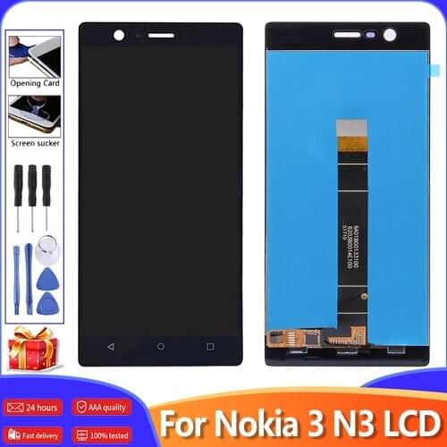 5.0" Original LCD For NOKIA 3 N3 TA-1020 TA-1028 TA-1032 TA-1038 LCD Display Touch Screen Digitizer Replacement Display+Frame