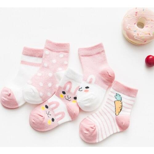 5 Pairs/lot Spring Summer Thin Childrens Socks Kids Cotton Mesh Boat Socks Cartoon Breathable Toddler Boys Girls Ankle Sock