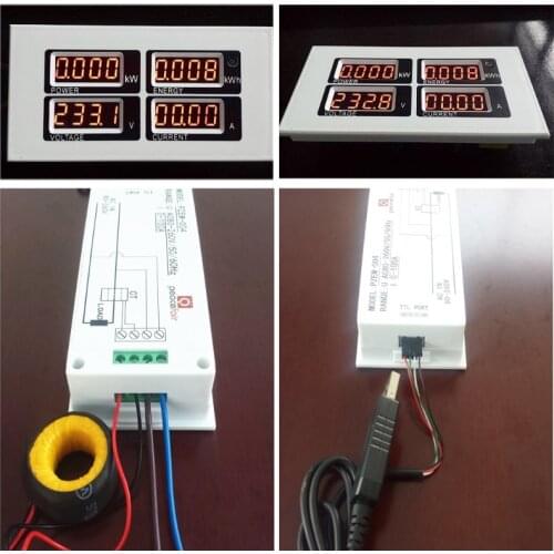 AIMOMETER 4in1 Digital Ammeter Voltmeter Watt Power Energy Meter AC 80-260V 100A PZEM-004