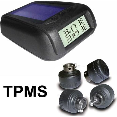 Solar Power Wireless Tire Pressure Monitoring System Car TPMS with 4pcs External sensor