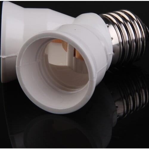 E27 Base Light Lamp Bulb Socket 1 to 2 Splitter Adapter Converter Socket