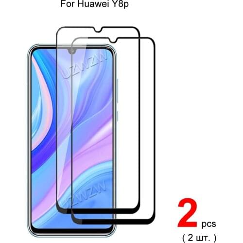2pcs Full Cover Tempered Glass For Huawei Y8p Screen Protector Protective Glass Guard Film