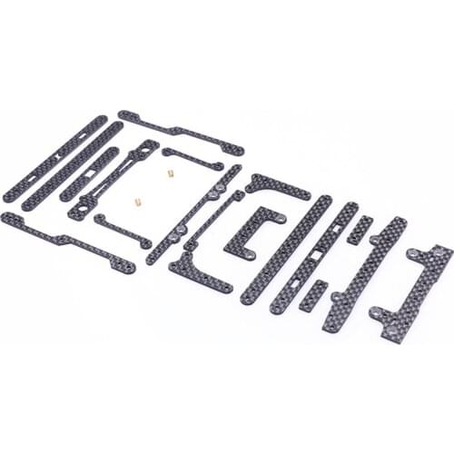 1Set AR Chassis Carbon Fiber Plates Set FRP+Brake+Side Stays Kit Spare Parts for Tamiya Mini 4WD Car Model