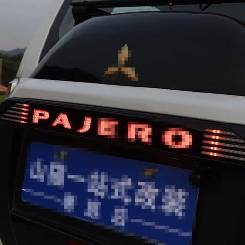 Spare tire cover brake light marquee streamer with light rear trim strip for Mitsubishi Pajero V97 modification