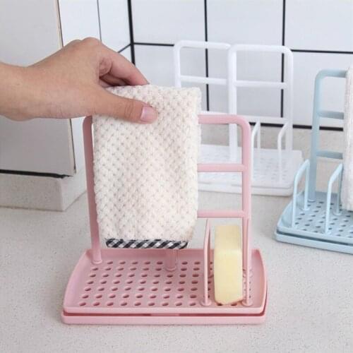 Kitchen Sponge Drainer Rack Towel Holder Sink Shelf Home Organizer Storage Basket Adjustable Bathroom Holder Sink Accessorie