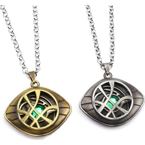 Marvel Avengers Doctor Strange Infinity Time Stones Necklace Keychain Figure Model Toys