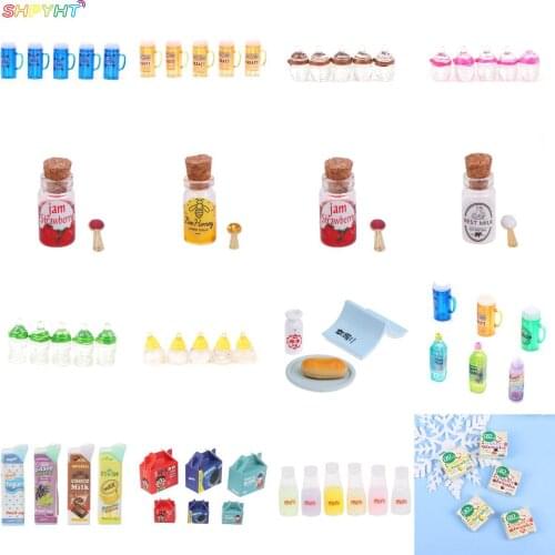 Multi 1/12 Dollhouse Miniature Simulation Mini Chocolate Milk cup Bottles Furniture Pretend Play Doll Food Drink Accessories