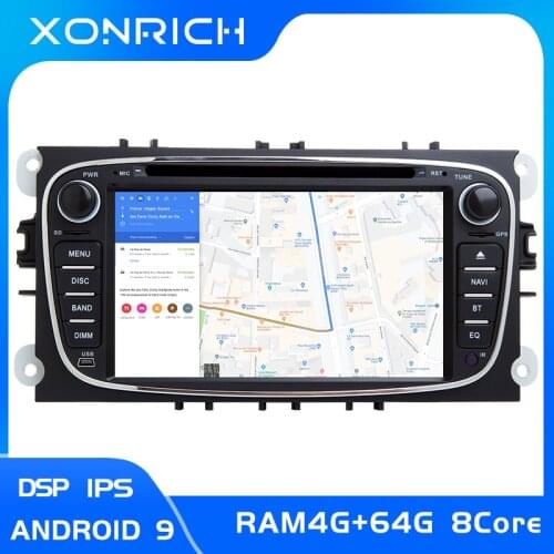 4GB2 din Android 9 Car Radio Multimedia For Ford Focus 2 3 mk2 Mondeo 4 Kuga Fiesta TransitConnect S-MAXC-MAX 8 Core IPS DSP 64G