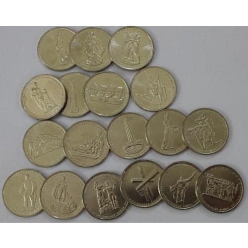 18 PCS SET 25mm Capitals liberated By Red Army Russia ,100% Real Genuine Comemorative Coin,Original Collection