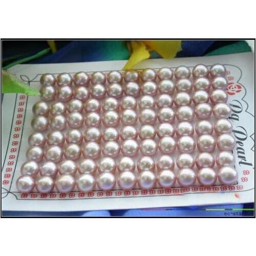 New Arrival Favorite Pearl Jewelry Wholesale 44Pairs 8mm Lavender Round Freshwater Pearls Silver Stud Earrings Fine Lady Gift