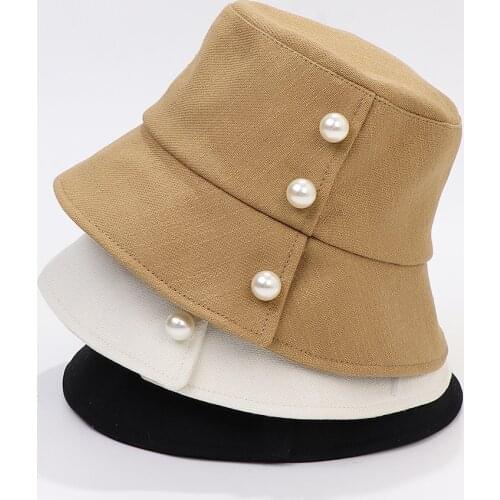 2021 New Pearl Bucket Hat Summer Hats for Women Gorras Casquette Muts Caps Fishing Cap Gorro Mujer Pescador Kapelusz Panama ny