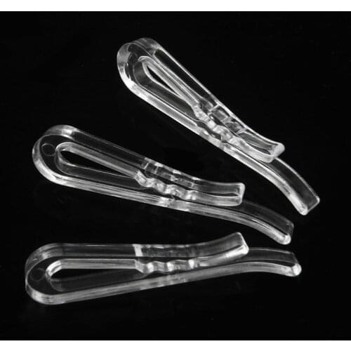 Plastic Shirt Clips White Shirt Pin Garment Packing Socks Package Clips Transparent 500 pcs/lot