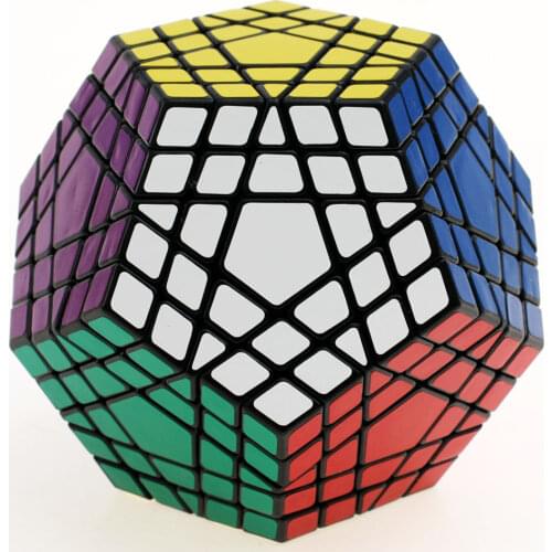 SS 5x5x5 Megaminx Gigaminx Twisty Puzzle Magic Cube Intelligence Toys Gift Black Ultra-Smooth Speed Pack With Color Box 1Pcs