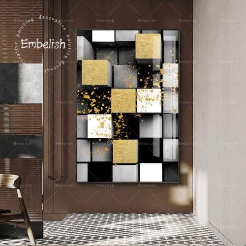 Embelish Nordic Style Mix Gold Color Modern Home Decor Pictures For Living Room Wall Art Poster HD Print Canvas Painting Artwork