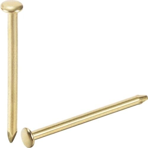 Uxcell 200pcs Small Tiny Nails 1.2mmx19mm for DIY Decorative Pictures Wooden Boxes Household Accessories Gold Tone