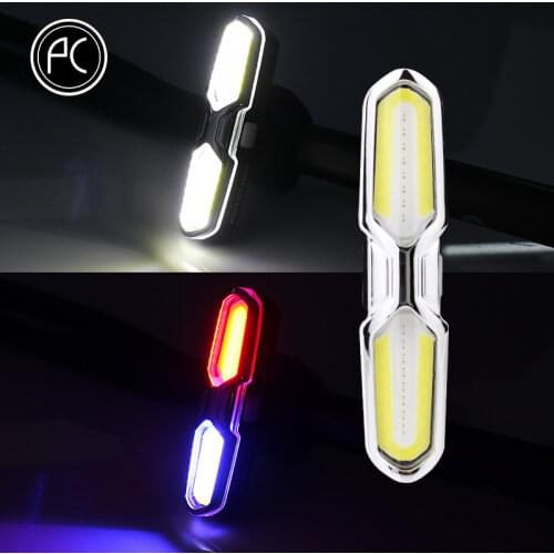 PCycling Bicycle Front Light Rear Light USB Charge IPX4 Waterproof Highlight 46 COB Led 6 Modes 3 Colors Long Endurance Light