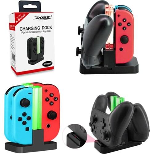 Charging Dock Stand with LED Indication to 2 Pro Controller Charger or 4 Joy-Con Charger For Nintend Switch NS Switch Lite