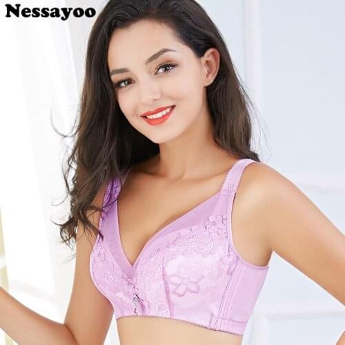 Floral sexy lingerie bras for women lace sexy bralette thin young girl brassiere 36-46 size ladies plus size push up intimates