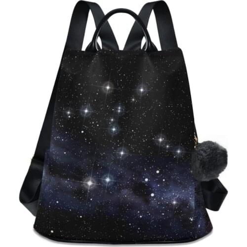Female high-quality Backpack 2020 starry sky print Lady Zipper travel bags Knapsack Small Ladies Bag College School Book Bag
