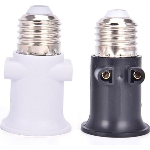 1PC PBT Fireproof 100-240V 4A EU Plug Connector E27 Light Socket Bulb Adapter Lamp Holder Base Socket Conversion Black White