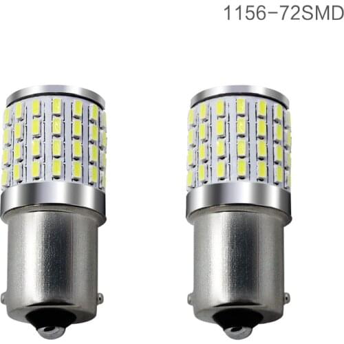 10Pcs 1156 BA15S LED Bulbs Auto Fog Tail Turn 72smd 3014 led S25 P21W 1156 1157 3156 3157 led R5W Lamp parking Reserve Lights