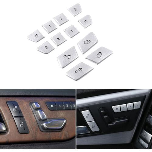 12x Car Door Window Glass Lift Switch Seat Door Lock Button Cover Trim For Mercedes Benz A/B/C/E/GLA/CLA/GLK/GLE Class W204 W212