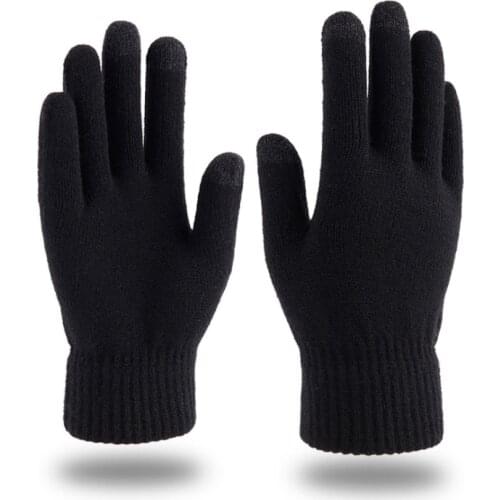 2021 Winter Gloves Men Touch Screen Luxury Brand Male Mitten Thicken Warm Solid Business Gloves