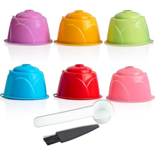 3PCS Reusable Refillable Coffee Capsule Cup Coffee Filters with Spoon Brush for Dolce Gusto Coffee Machines Coffee Accessories