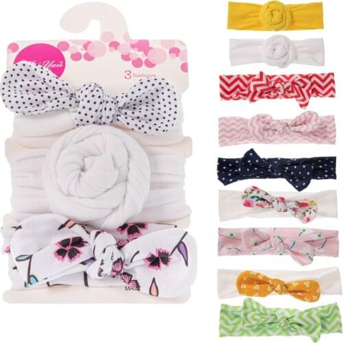 0-3 Years Newborn Baby Hair Accessories Sets 3PC Toddler Boy Baby Girl Baby Autumn and Winter Bow Warm Headband