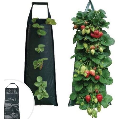 4/6/10 Pocket Hanging Strawberry Planting FeltCloth Planting Container Bag Garden Pot Vegetable Living Garden Bag Home Supplies
