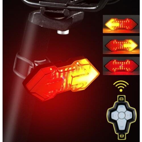 5 Modes Bike Tail Light Turn Signals Wireless Remote Control Mountain Smart Bike Taillight Waterproof Bicycle Flashing Headlight