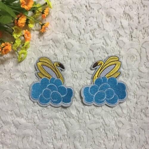 50pcs/Lot Embroidery Letters Clothing Decoration Accessories Animal Swan Diy Iron Heat Transfer Applique Iron on Patches