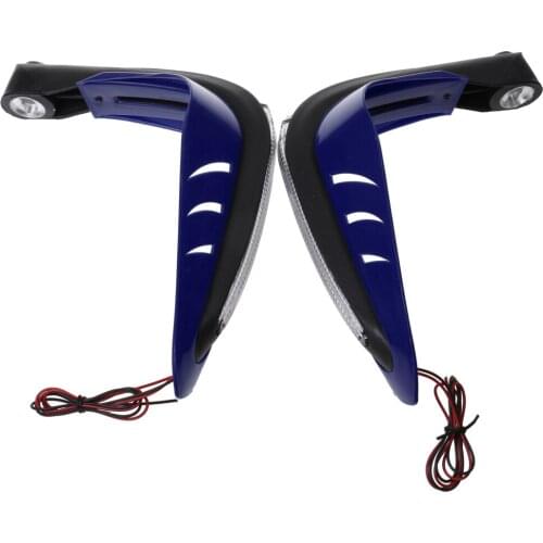 7/8" Dirtbike ATV Motorcycle Brush Bar Hand Guards Handguard LED Light Blue