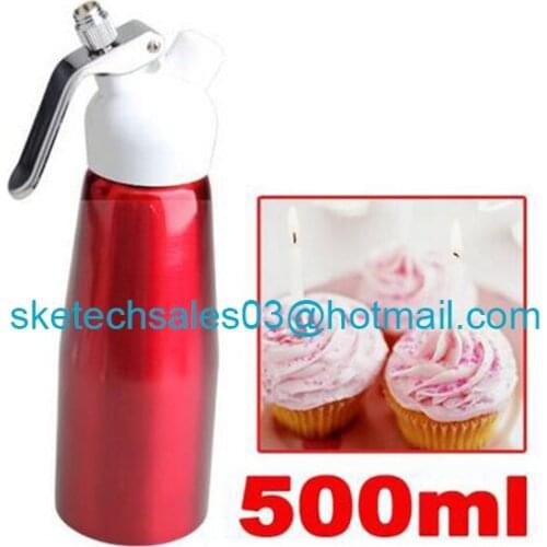 Free Shipping 12pcs 500ML Fresh European Fancy Style Whip Dessert Cream Butter Dispenser Whipper Foam Maker Silver