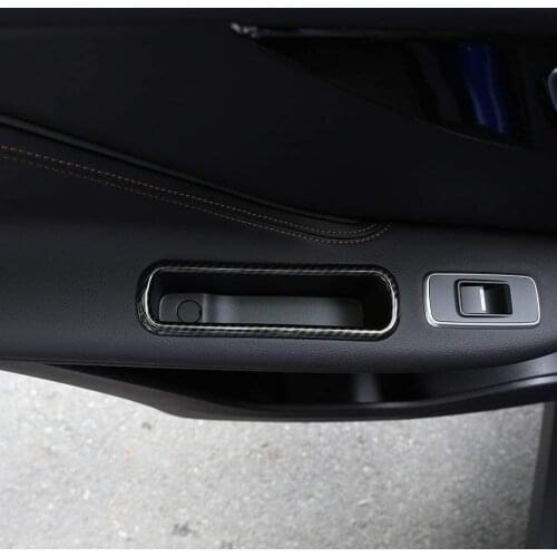 ABS Plastic Car Door Storage Decoration Frame Trim Accessories For Jaguar F-Pace F PACE X761 2016-2018 Carbon Fiber Style