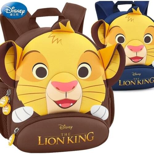 2020 Genuine Disney The Lion King Simba Cartoon bag Kids anti-lost Backpack boy breathable kindergarten bag Birthday gift