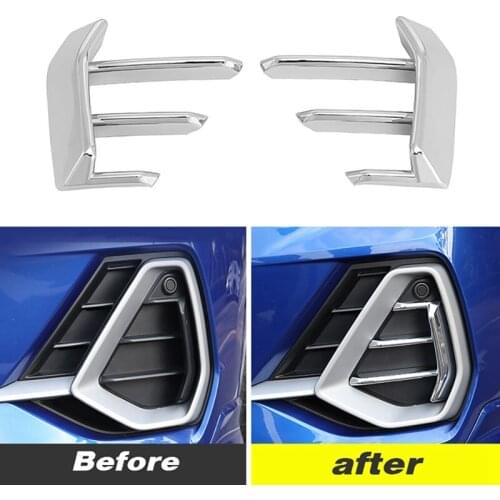For Q3 F3 2019 2020 Chrome Bumper Front Fog Light Lamp Cover Trim Molding Bezel Garnish Stickers