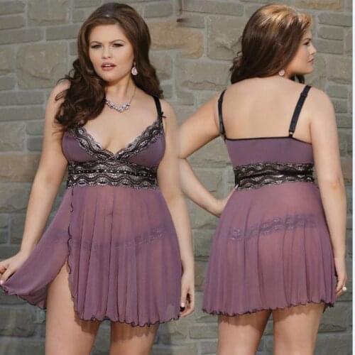 European Foreign Plus Size Lace Waist Strap Sexy Underwear Large Sex Nightdress Women Erotic Transparent Lingerie